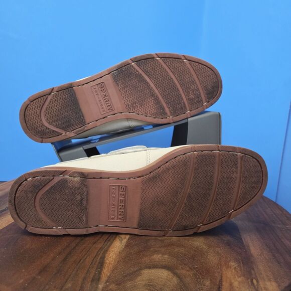 Sperry Leeward Boat Shoe 2-Eye Nubuck Bone Men's 9M Top-Sider STS25096 - Picture 8 of 10